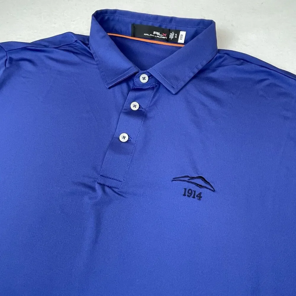 Polo Ralph Lauren Mens RLX THE RESERVE Golf Club Polo Shirt Blue-XL
